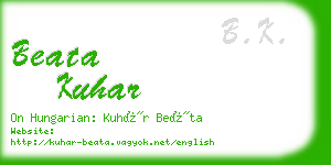 beata kuhar business card